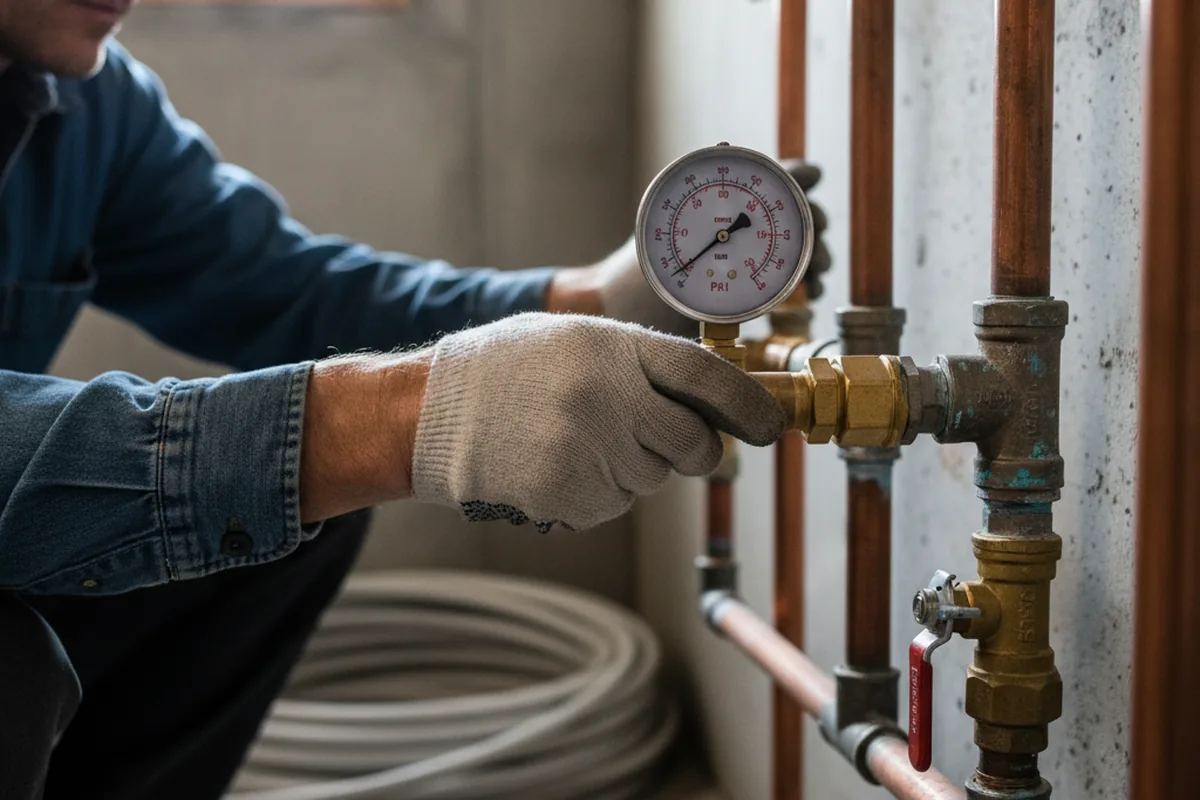 Pressure testing a repaired line during Water Line Repair in Marina Del Rey